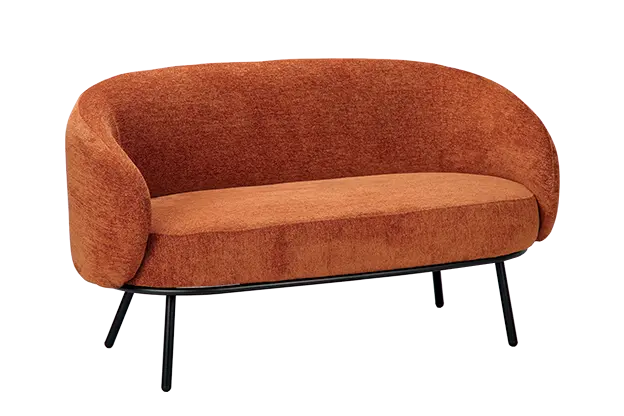 ELISABETH, sedací souprava, dvoumístná, kovové nohy černé, látka cihlová