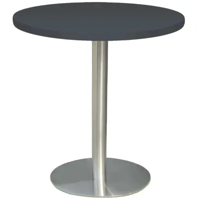 RC 500 - 1 stůl kulatý, deska pr.600 mm antracit (síla 25 mm), noha broušený nerez