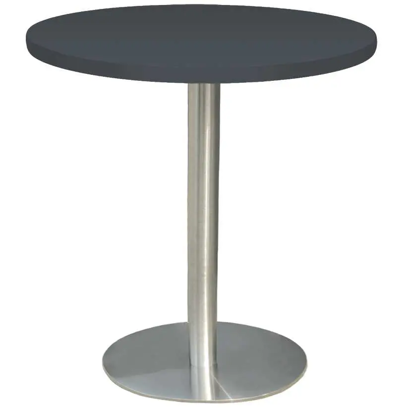 RC 500 - 1 stůl kulatý, deska pr.600 mm antracit (síla 25 mm), noha broušený nerez