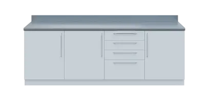 KUCH - CV240 cvičná kuchyňka, bez vybavení, 870x2400x600 mm, bílá + deska titan