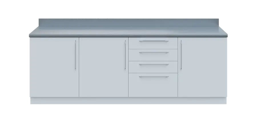 KUCH - CV240 cvičná kuchyňka, bez vybavení, 870x2400x600 mm, bílá + deska titan