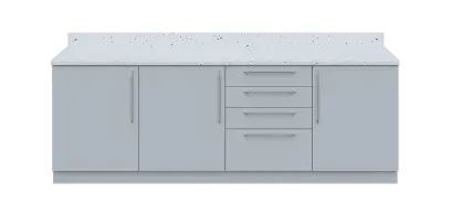 KUCH - CV240 cvičná kuchyňka, bez vybavení, 870x2400x600 mm, šedá + deska bílá Andromeda