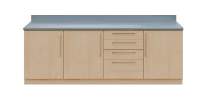 KUCH - CV240 cvičná kuchyňka, bez vybavení, 870x2400x600 mm, javor horský + deska titan