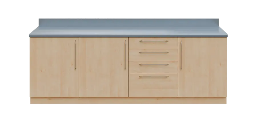 KUCH - CV240 cvičná kuchyňka, bez vybavení, 870x2400x600 mm, javor horský + deska titan