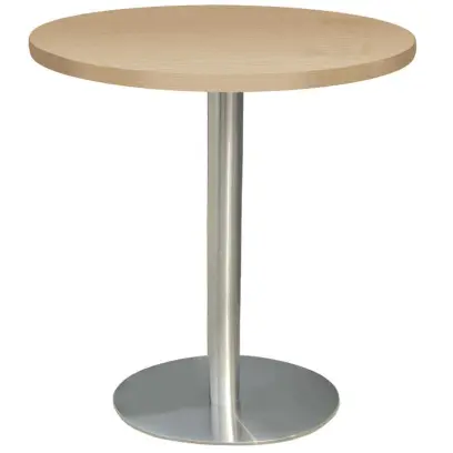 RC 500 - 1 stůl kulatý, deska pr.600 mm javor horský (síla 25 mm), noha broušený nerez