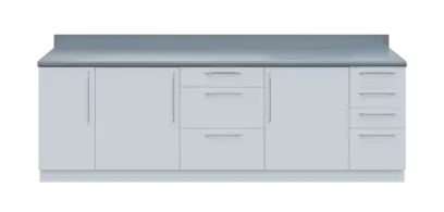 KUCH - CV260 cvičná kuchyňka, bez vybavení, 870x2600x600 mm, bílá + deska titan