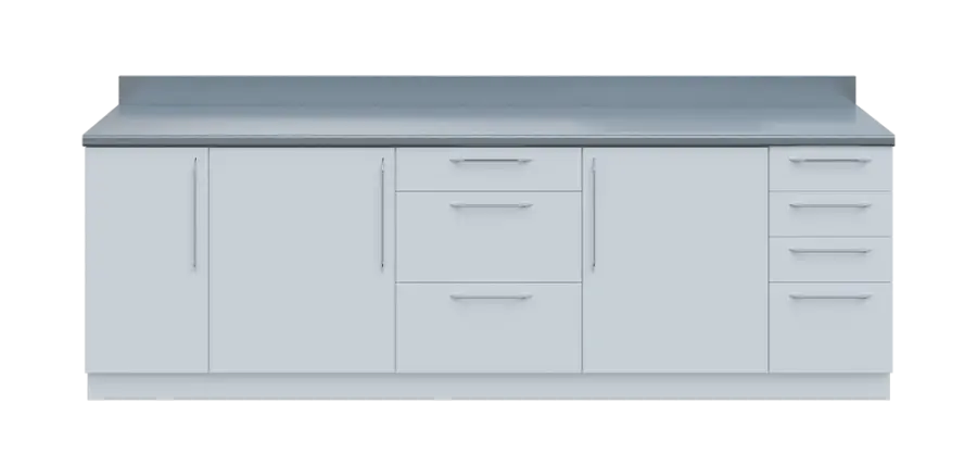 KUCH - CV260 cvičná kuchyňka, bez vybavení, 870x2600x600 mm, bílá + deska titan