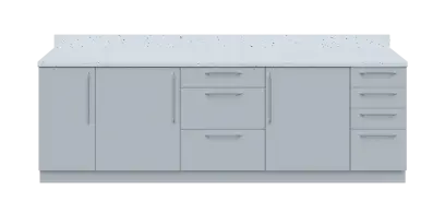 KUCH - CV260 cvičná kuchyňka, bez vybavení, 870x2600x600 mm, šedá + deska bílá Andromeda