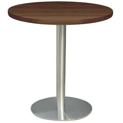 RC 500 - 1 stůl kulatý, deska pr.600 mm ořech královský (síla 25 mm), noha broušený nerez