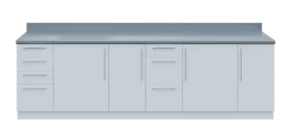 KUCH - CV280 cvičná kuchyňka, bez vybavení, 870x2800x600 mm, bílá + deska titan