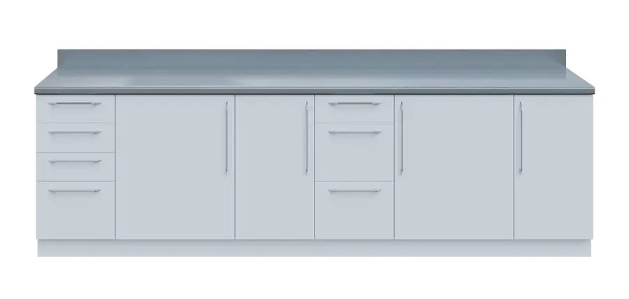 KUCH - CV280 cvičná kuchyňka, bez vybavení, 870x2800x600 mm, bílá + deska titan