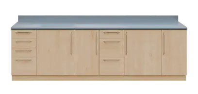 KUCH - CV280 cvičná kuchyňka, bez vybavení, 870x2800x600 mm, javor horský + deska titan