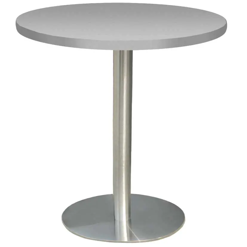 RC 500 - 1 stůl kulatý, deska pr.600 mm šedá (síla 25 mm), noha broušený nerez