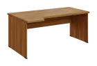 SIRL 38 - 184 stůl kancelářský, rohový, levý, dřevěná podnož, deska 36 mm, široký 1800 mm, ořech svě