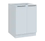 SIS - 6D2 spodní skříňka, 2-dveřová, 870x600x600, bílá