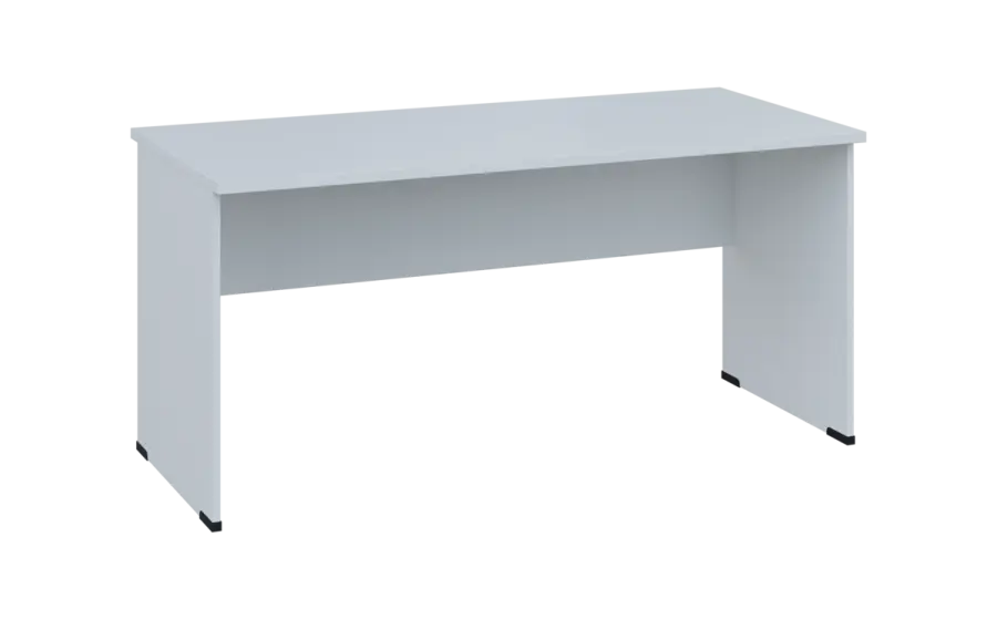 OPL 27 - 16 stůl kancelářský, dřevěná podnož, deska 25 mm, široký 1600 mm, bílá