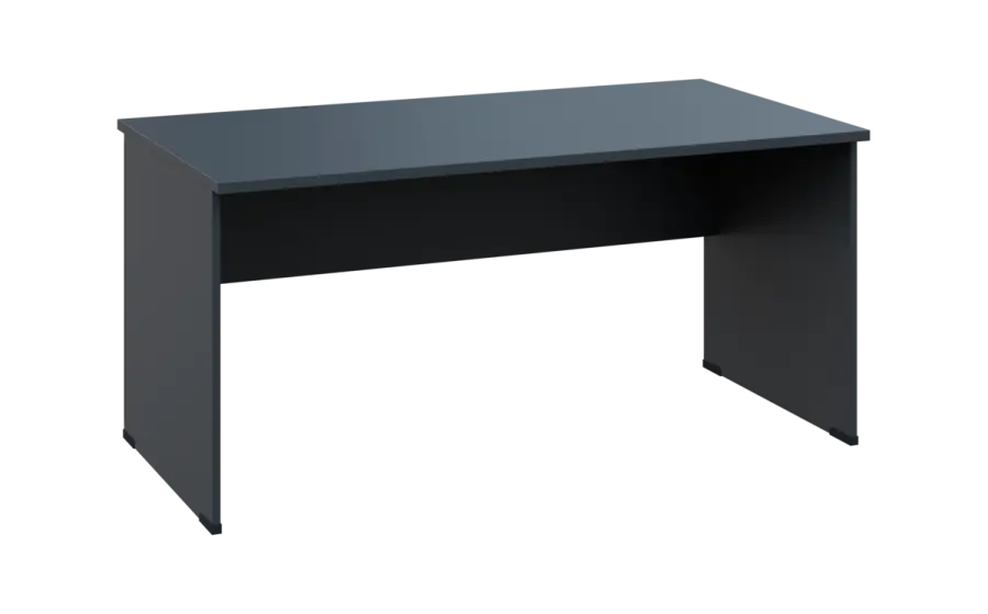 OPL 28 - 16 stůl kancelářský, dřevěná podnož, deska 25 mm, široký 1600 mm, antracit