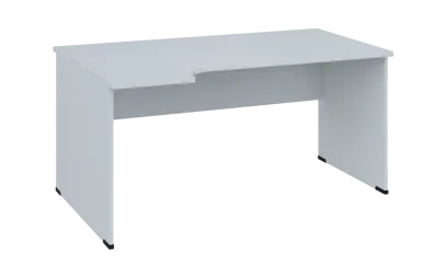 ORL 28 - 164 stůl kancelářský, rohový, levý, dřevěná podnož, deska 25 mm, široký 1600 mm, bílá