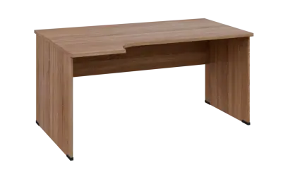 ORL 28 - 164 stůl kancelářský, rohový, levý, dřevěná podnož, deska 25 mm, široký 1600 mm, dub bardolino