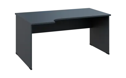 ORL 28 - 164 stůl kancelářský, rohový, levý, dřevěná podnož, deska 25 mm, široký 1600 mm, antracit