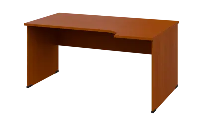 ORL 28 - 164 stůl kancelářský, rohový, pravý, dřevěná podnož, deska 25 mm, široký 1600 mm, třešeň šumavská