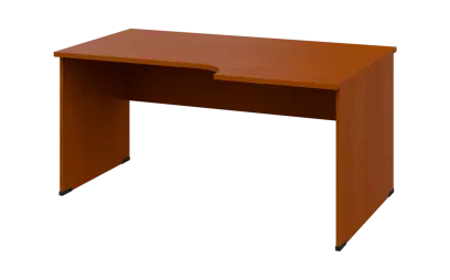 ORL 28 - 166 stůl kancelářský, rohový, pravý, dřevěná podnož, deska 25 mm, široký 1600 mm, třešeň šumavská