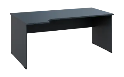ORL 28 - 184 stůl kancelářský, rohový, levý, dřevěná podnož, deska 25 mm, široký 1800 mm, antracit
