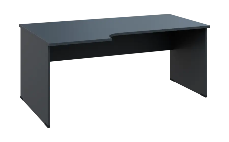 ORL 28 - 186 stůl kancelářský, rohový, levý, dřevěná podnož, deska 25 mm, široký 1800 mm, antracit