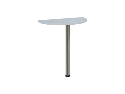 OJD 2 - 70 přístavba jednací, kovová podnož chrom, síla desky 25 mm, široká 700 mm, bílá