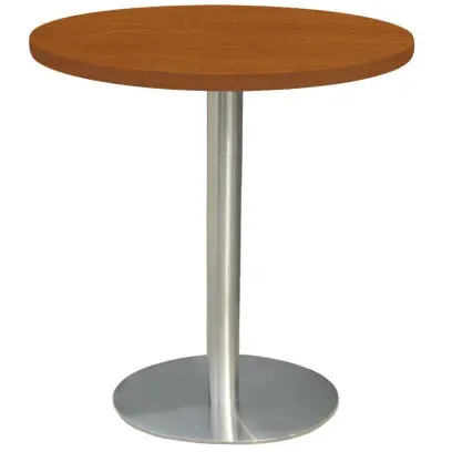 RC 500 - 2 stůl kulatý, deska pr.700 mm třešeň šumavská (síla 25 mm), noha broušený nerez