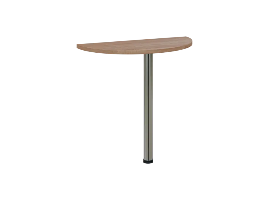 OJD 2 - 80 přístavba jednací, kovová podnož chrom, síla desky 25 mm, široká 800 mm, dub bardolino