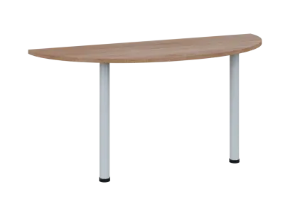 OJC 2 - 16 přístavba jednací, kovová podnož bílá, síla desky 25 mm, široká 1600 mm, dub bardolino