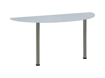 OJC 2 - 16 přístavba jednací, kovová podnož chrom, síla desky 25 mm, široká 1600 mm, bílá