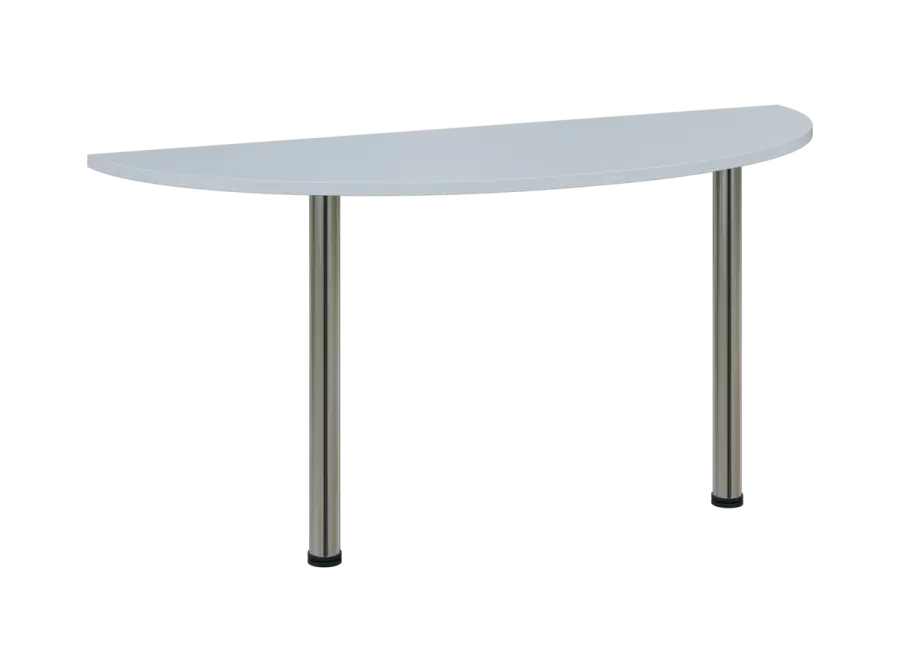 OJC 2 - 16 přístavba jednací, kovová podnož chrom, síla desky 25 mm, široká 1600 mm, bílá