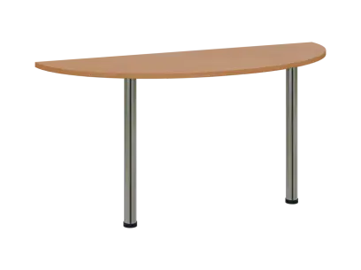 OJC 2 - 16 přístavba jednací, kovová podnož chrom, síla desky 25 mm, široká 1600 mm, buk royal