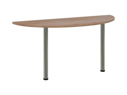 OJC 2 - 16 přístavba jednací, kovová podnož chrom, síla desky 25 mm, široká 1600 mm, dub bardolino