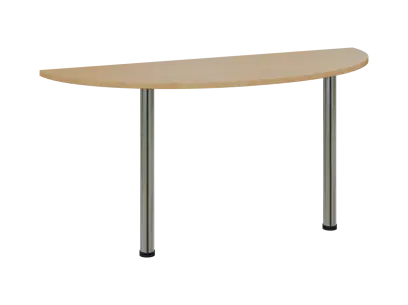 OJC 2 - 16 přístavba jednací, kovová podnož chrom, síla desky 25 mm, široká 1600 mm, javor horský