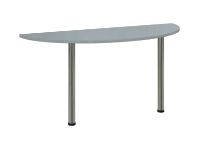 OJC 2 - 16 přístavba jednací, kovová podnož chrom, síla desky 25 mm, široká 1600 mm, šedá