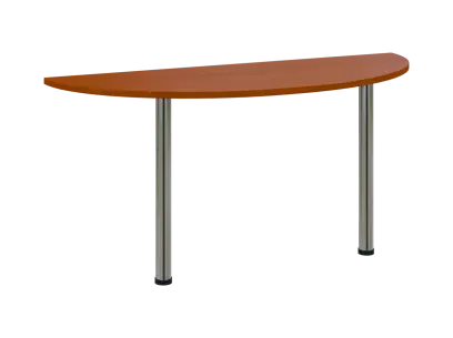 OJC 2 - 16 přístavba jednací, kovová podnož chrom, síla desky 25 mm, široká 1600 mm, třešeň šumavská