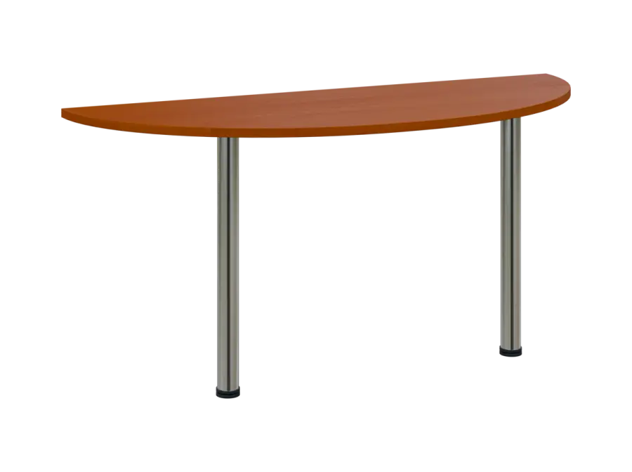 OJC 2 - 16 přístavba jednací, kovová podnož chrom, síla desky 25 mm, široká 1600 mm, třešeň šumavská