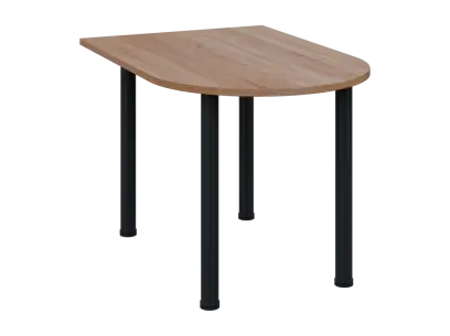 OJV 28 - 12 přístavba jednací, kovová podnož černá, síla desky 25 mm, široká 1200 mm, dub bardolino