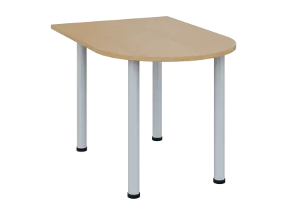 OJV 28 - 12 přístavba jednací, kovová podnož bílá, síla desky 25 mm, široká 1200 mm, javor horský