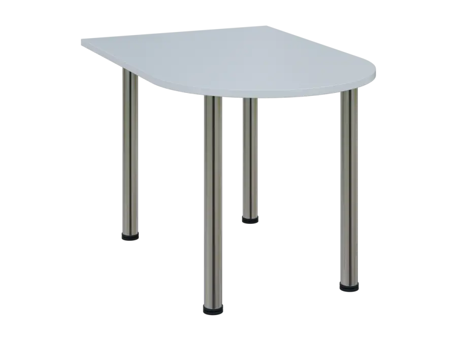 OJV 28 - 12 přístavba jednací, kovová podnož chrom, síla desky 25 mm, široká 1200 mm, bílá