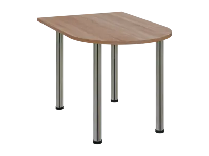 OJV 28 - 12 přístavba jednací, kovová podnož chrom, síla desky 25 mm, široká 1200 mm, dub bardolino