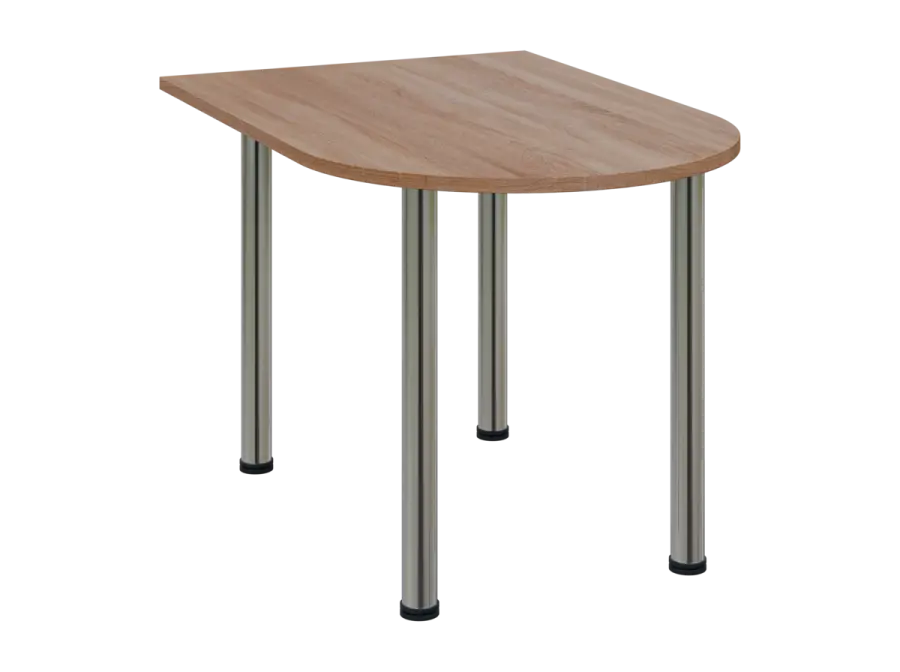 OJV 28 - 12 přístavba jednací, kovová podnož chrom, síla desky 25 mm, široká 1200 mm, dub bardolino