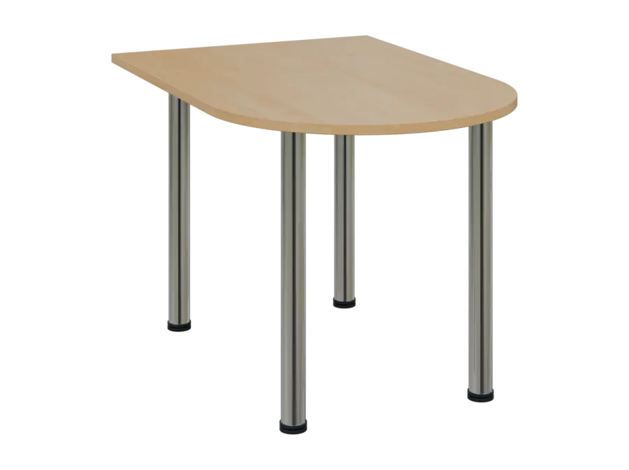 OJV 28 - 12 přístavba jednací, kovová podnož chrom, síla desky 25 mm, široká 1200 mm, javor horský