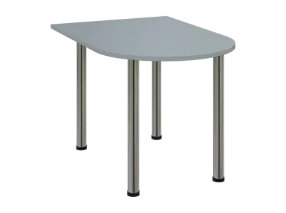 OJV 28 - 12 přístavba jednací, kovová podnož chrom, síla desky 25 mm, široká 1200 mm, šedá