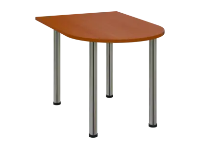 OJV 28 - 12 přístavba jednací, kovová podnož chrom, síla desky 25 mm, široká 1200 mm, třešeň šumavská