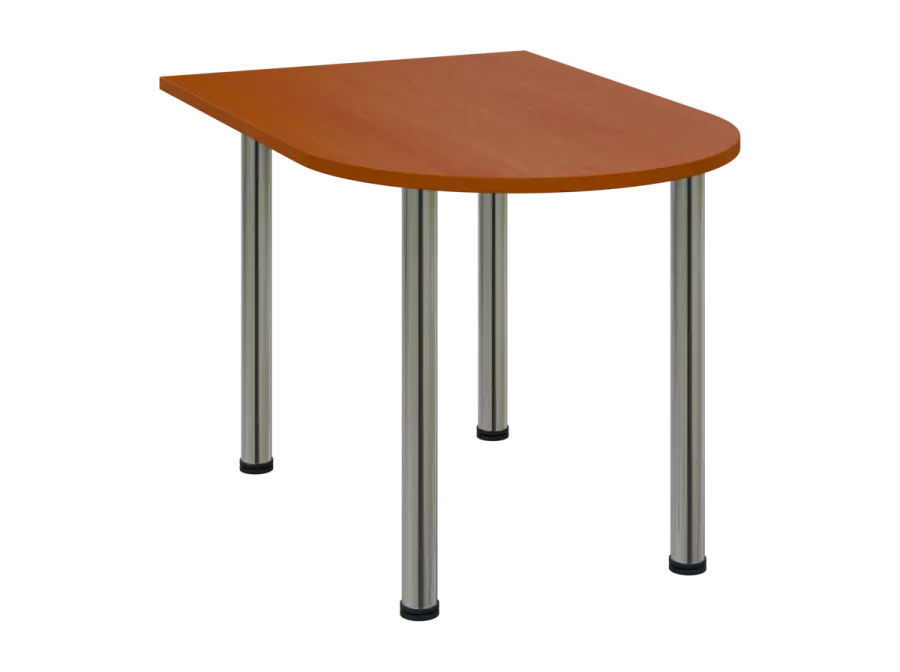 OJV 28 - 12 přístavba jednací, kovová podnož chrom, síla desky 25 mm, široká 1200 mm, třešeň šumavská