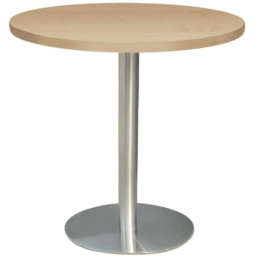 RC 500 - 3 stůl kulatý, deska pr.800 mm javor horský (síla 25 mm), noha broušený nerez